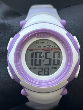 Facasu Purple White And Gray Kids Multifunction Watch